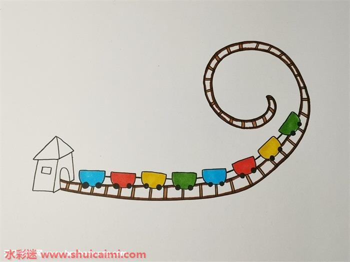 过山车怎么画 过山车简笔画简单又漂亮彩色