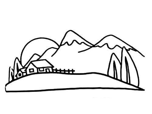 雪山简笔画 雪山简笔画彩色