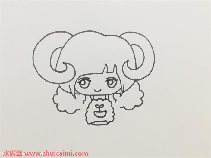 可爱甜美的白羊座简笔画 简单易画