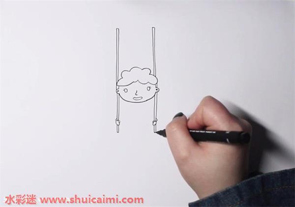 荡秋千小女孩怎么画 荡秋千小女孩简笔画画法