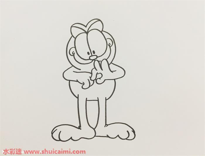 怎么画一只可爱的加菲猫？看加菲猫简笔画步骤图解