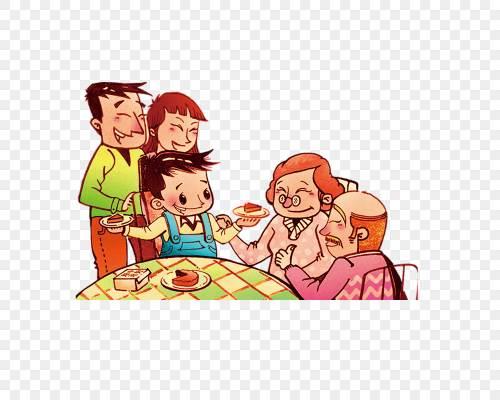 七夕节一家四口吃饭简笔画 一家四口吃年夜饭简笔画