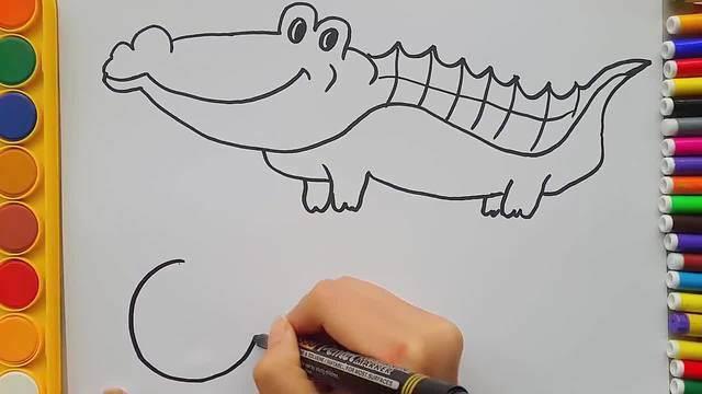 鳄鱼简笔画 鳄鱼简笔画彩色