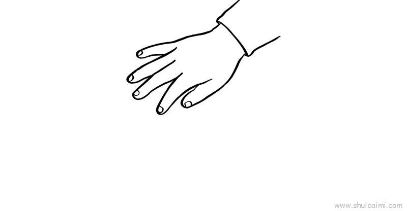 大手拉小手儿童画怎么画 大手拉小手简笔画步骤