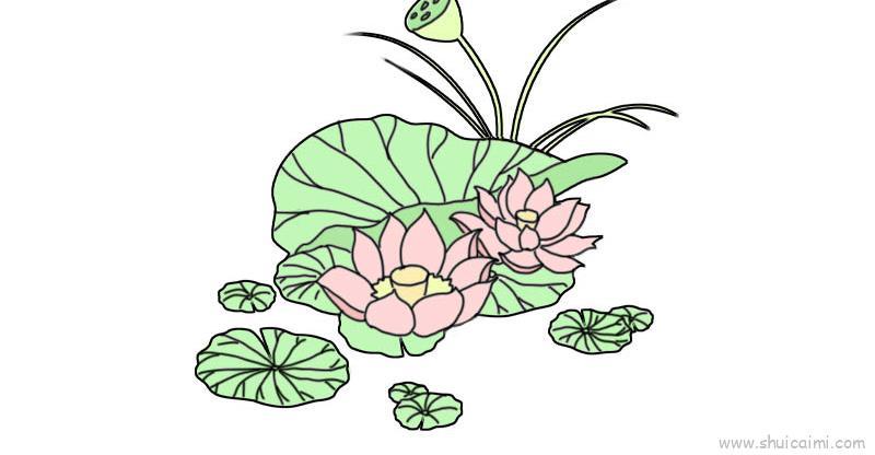 荷花儿童画怎么画 荷花简笔画简单