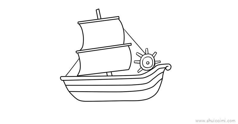 画船儿童画怎么画 画船简笔画顺序