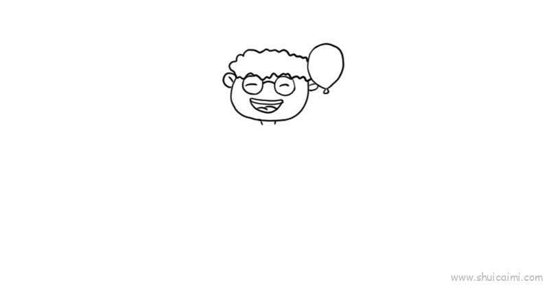 元旦拿气球儿童画怎么画 元旦拿气球简笔画步骤
