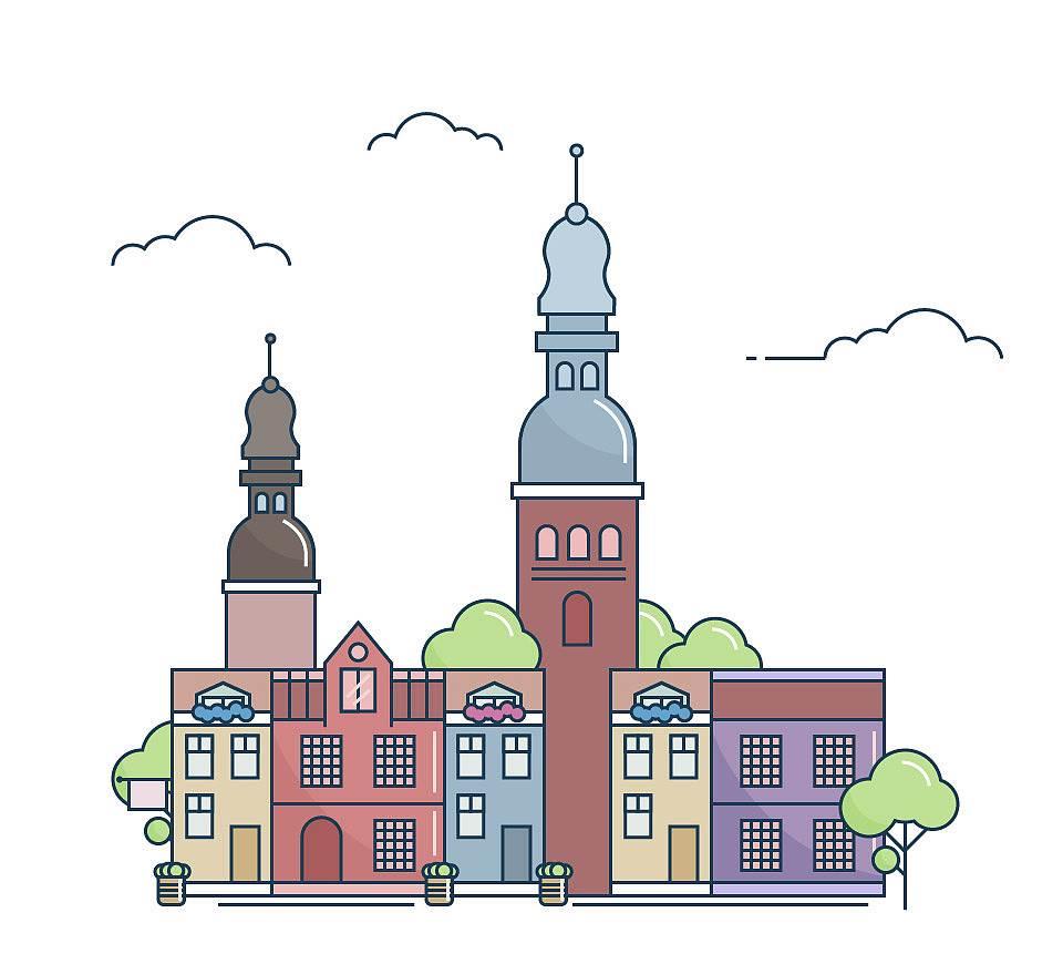 城市简笔画 城市简笔画图片