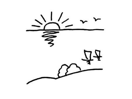 海上日出简笔画 海上日出简笔画怎么画