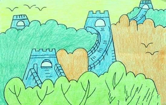 长城简笔画图片 长城简笔画图片大全画有颜色