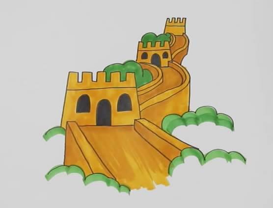 长城简笔画图片 长城简笔画图片大全画有颜色