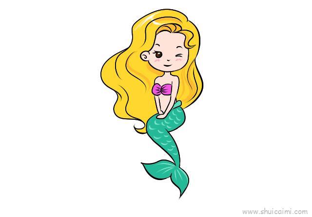 美人鱼儿童画怎么画 美人鱼简笔画顺序