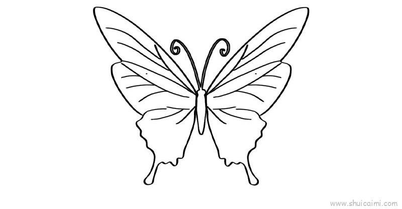 好看的粉色蝴蝶儿童简笔画教程