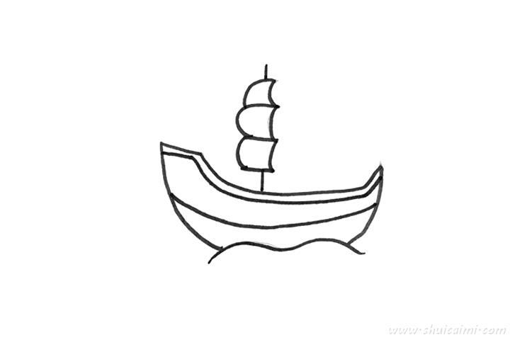 小帆船怎么画 小帆船简笔画漂亮卡通