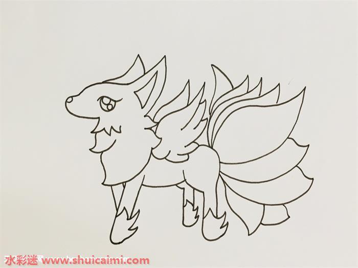 九尾狐怎么画 九尾狐简笔画步骤图
