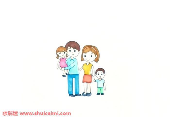 全家福4人好看怎么画 全家福4人好看简笔画图片彩色