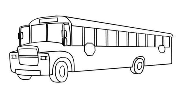 学校校车绘画简笔画 校车画法简笔画