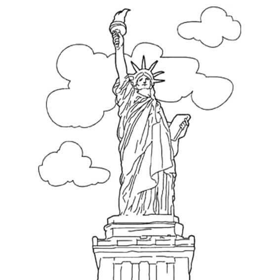 自由女神像简笔画 自由女神像简笔画彩色