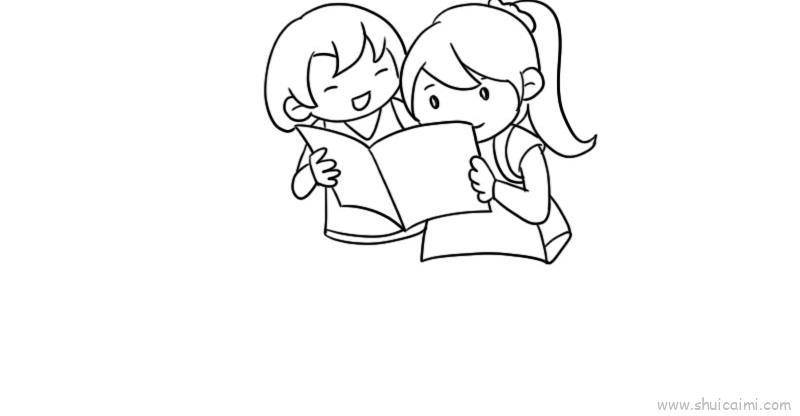 看书儿童画怎么画 看书简笔画图片