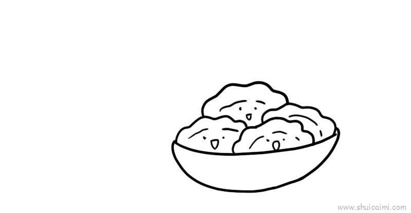 吃饺子儿童画怎么画 吃饺子简笔画顺序