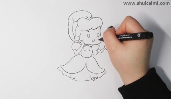 灰姑娘简笔画怎么画 灰姑娘简笔画图片大全
