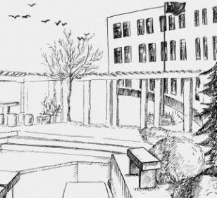 校园简笔画 校园简笔画小学教学楼