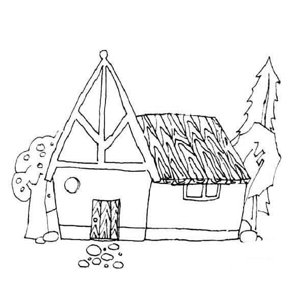 简笔画 房子简笔画房子图片带颜色