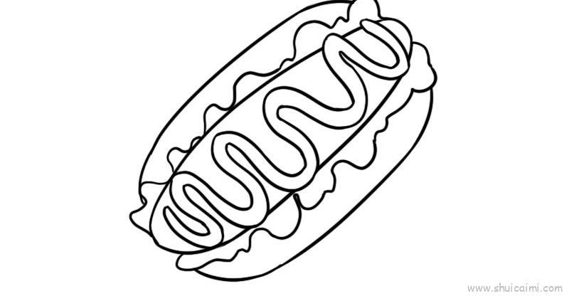 热狗简笔画图片大全 热狗简笔画图片大全彩色