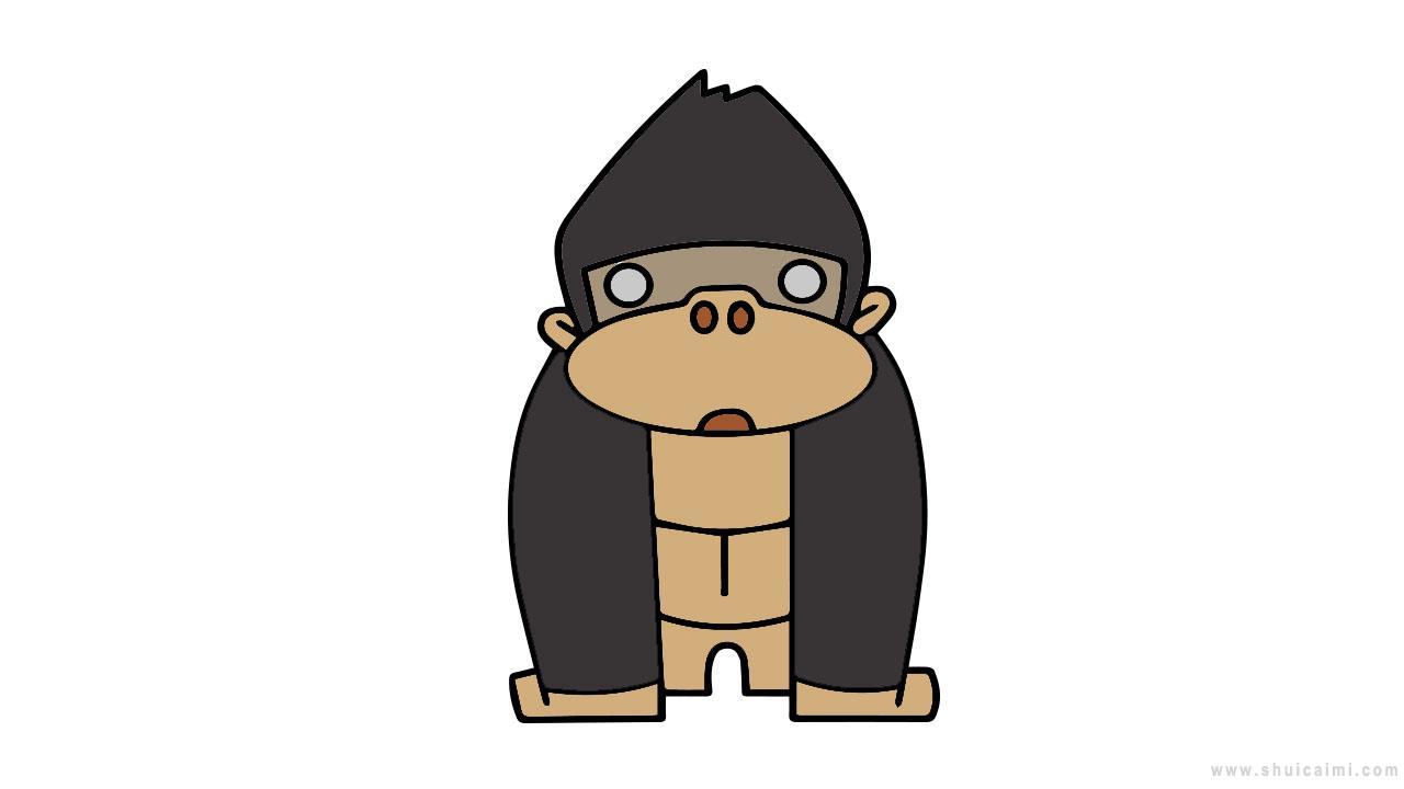 儿童简笔画猩猩的详细教程大全