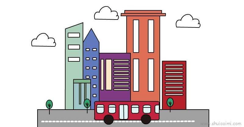 城市儿童画怎么画 城市简笔画画法