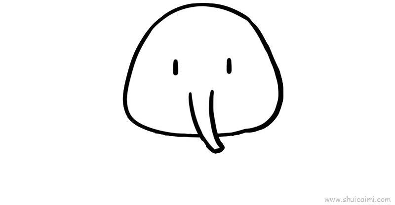 卡通可爱的大象儿童简笔画教学