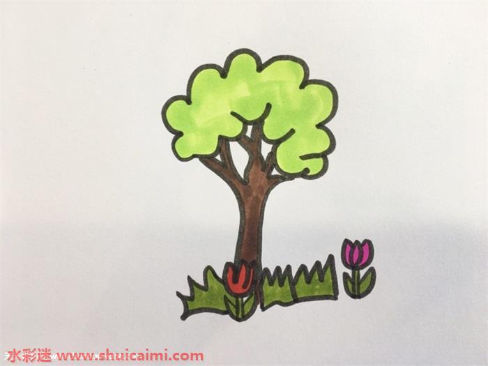 花草树木怎么画 花草树木简笔画简单又漂亮彩色