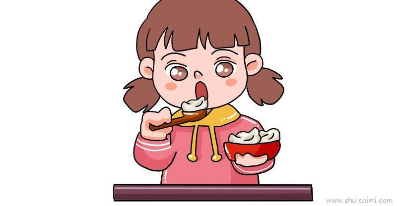 冬至吃饺子儿童画怎么画 冬至吃饺子简笔画图片大全