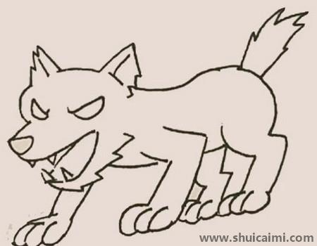 凶狠狼儿童简笔画