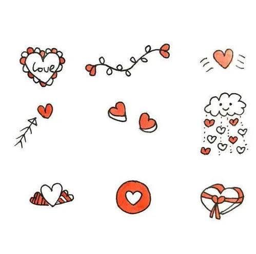 红色简笔画 蓝色简笔画可爱