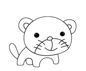 小老虎简笔画 小老虎简笔画可爱呆萌