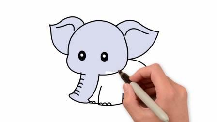 大象简笔画 大象简笔画可爱又简单