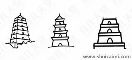 宝塔简笔画作品欣赏