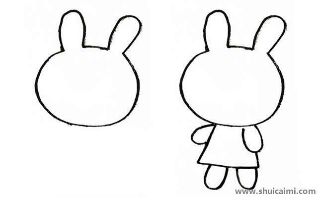 穿裙子的小兔子儿童简笔画