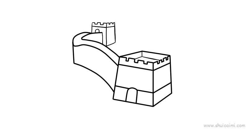 万里长城儿童画怎么画 万里长城简笔画顺序