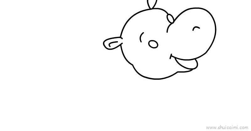 小河马儿童画怎么画 小河马简笔画顺序