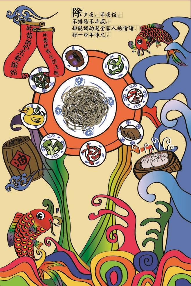 年夜饭怎么画简单又好看 年夜饭怎么画