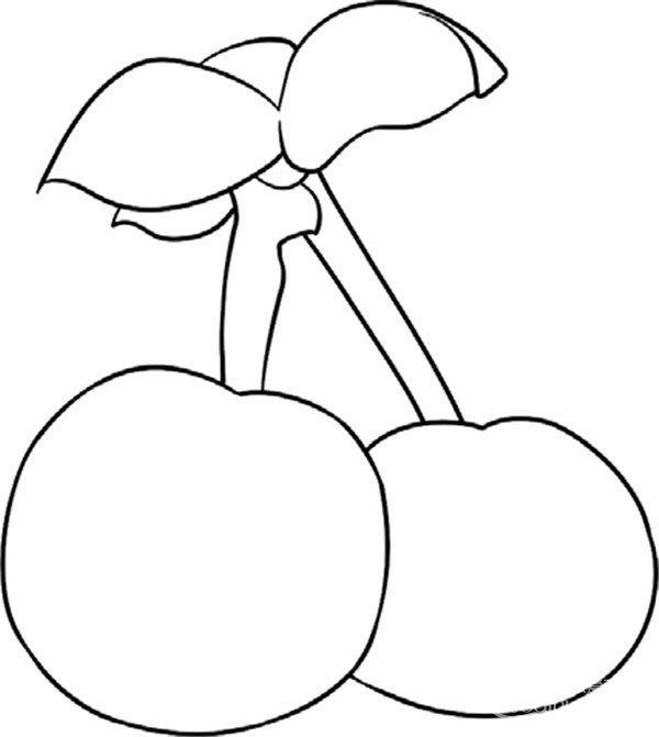 小小的樱桃简笔画怎么画 小小的樱桃简笔画步骤