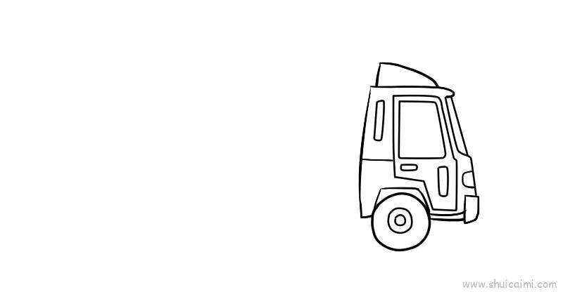大卡车儿童画怎么画 大卡车简笔画图片