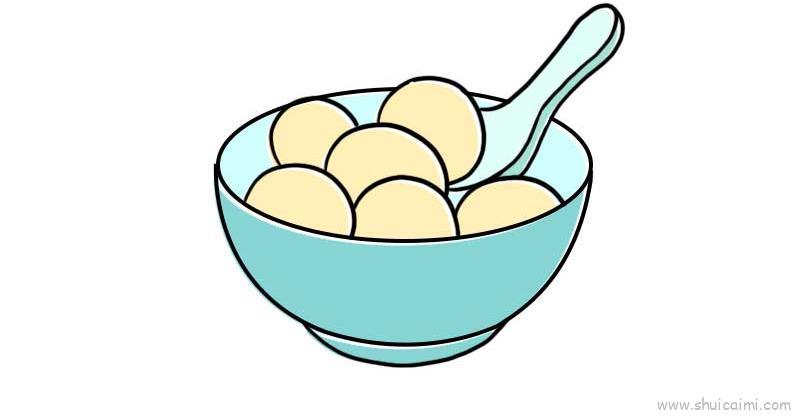 汤圆儿童画怎么画 汤圆简笔画顺序