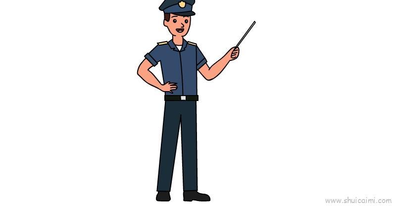 警察儿童画怎么画 警察简笔画好看
