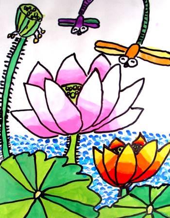 莲花简笔画 莲花简笔画简单又好看