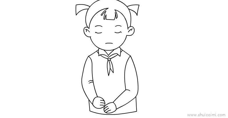 默哀儿童画怎么画 默哀简笔画步骤