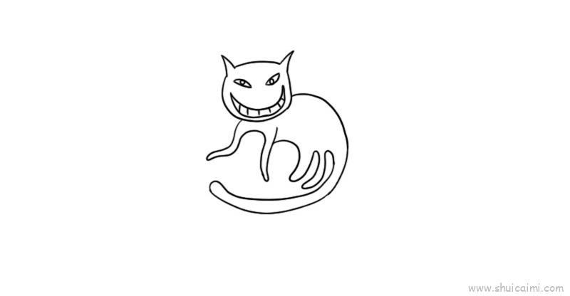 恐怖猫咪儿童画怎么画 恐怖猫咪简笔画步骤