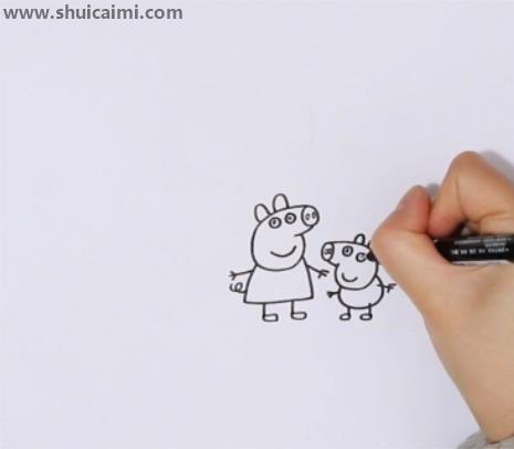小猪佩奇全家福简笔画怎么画 小猪佩奇全家福简笔画步骤